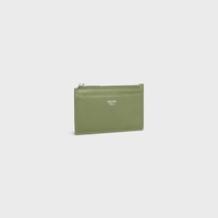 Zipped Card Holder IN GRAINED CALFSKIN - LIGHT KHAKI - CARD HOLDERS - 2 | CELINE