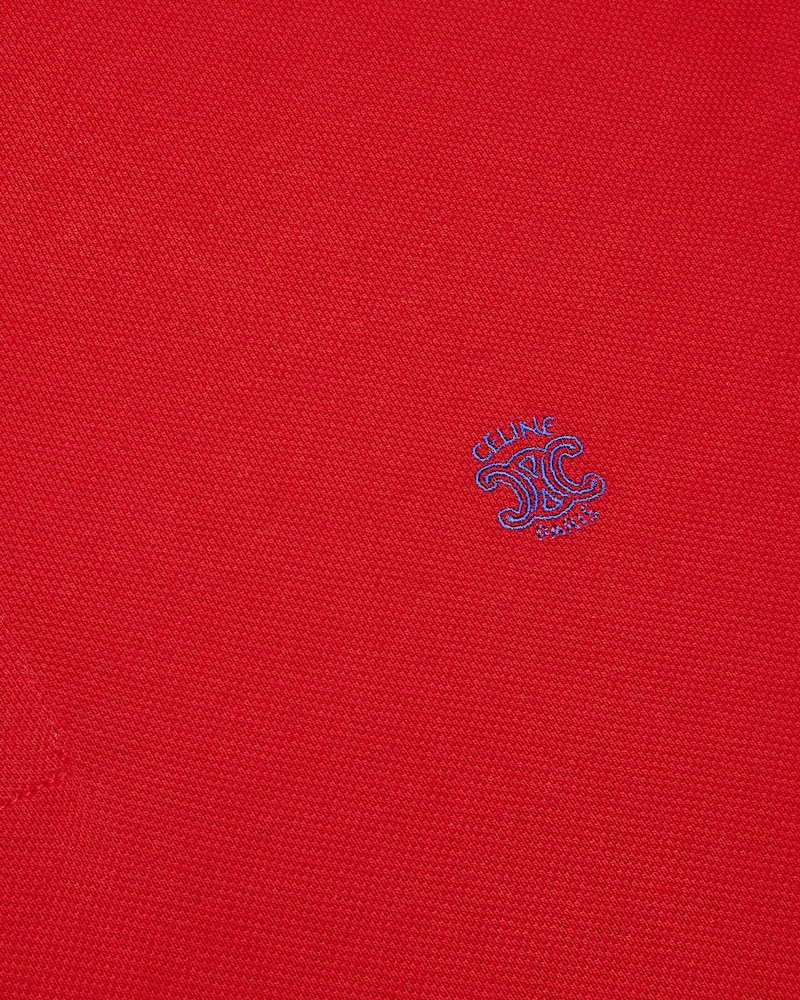 polo shirt IN PIQUE COTTON JERSEY - ROUGE / BLEU -  - 1 | CELINE