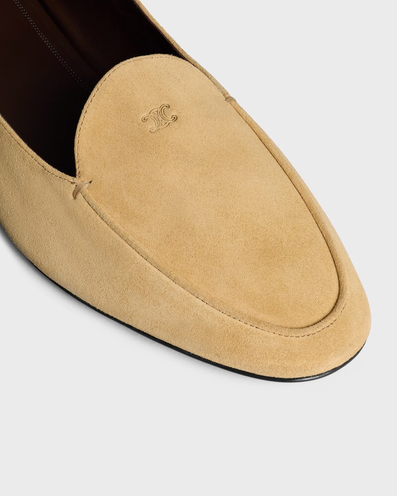 AURA LOAFER IN SUEDE CALFSKIN - STONE BEIGE -  - 1 | CELINE