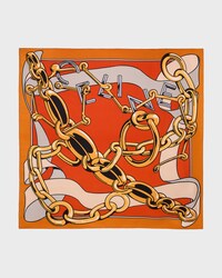 square IN silk twill - ORANGE/GOLD -  - 1 | CELINE