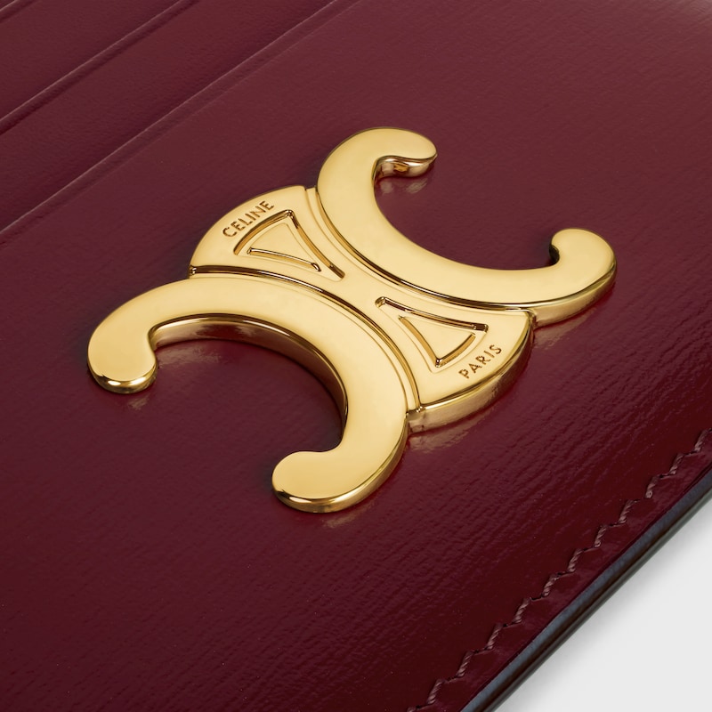 CARD HOLDER TRIOMPHE IN Shiny calfskin - LIGHT BURGUNDY - CARD HOLDERS - 1 | CELINE