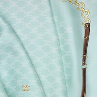 bandana IN heritage silk twill - POWDER BLUE/ WHITE/ BROWN -  - 2 | CELINE