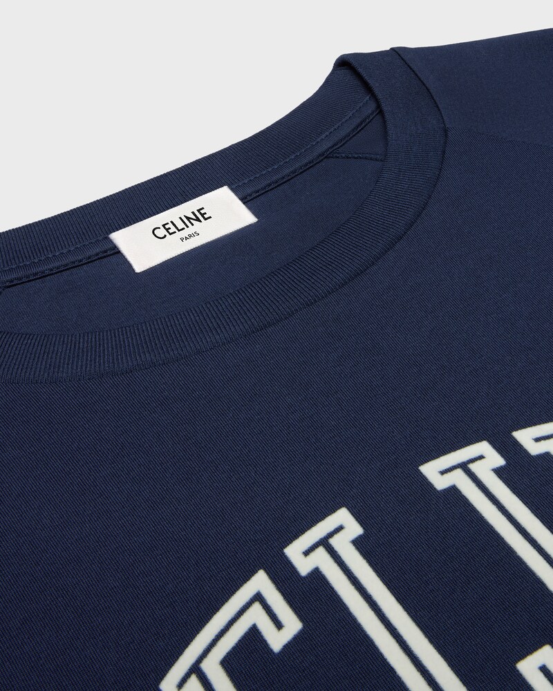 long sleeved t-shirt IN cotton jersey - NAVY/OFF WHITE -  - 1 | CELINE