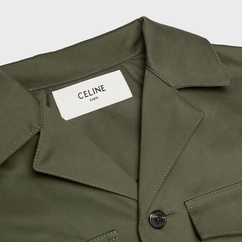 overshirt IN cotton satin - ARMY GREEN -  - 1 | CELINE