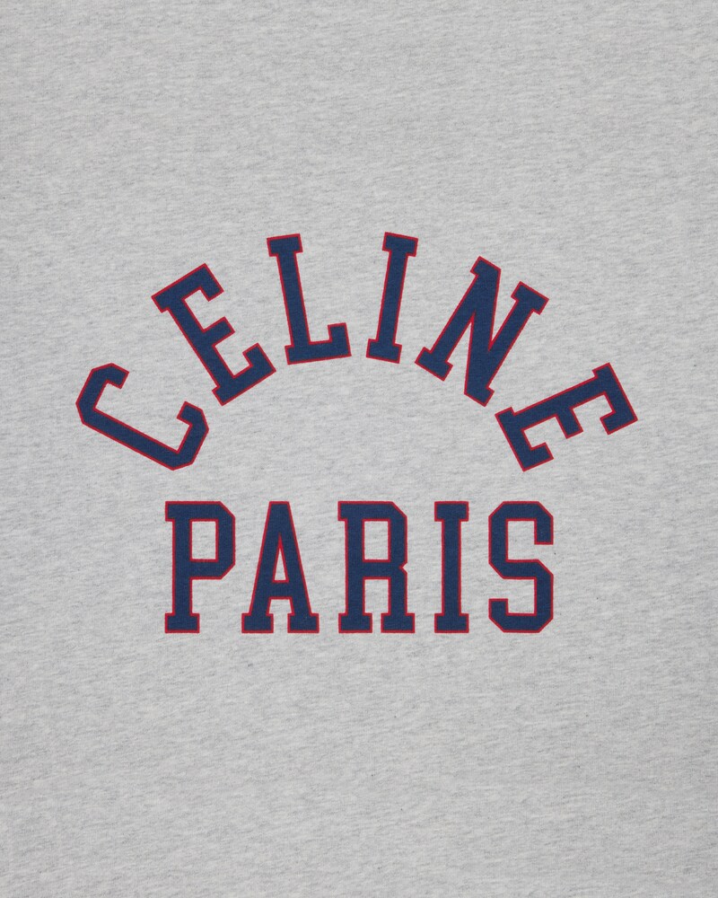 loose t-shirt IN cotton jersey - GREY MELANGE / BLUE / RED -  - 1 | CELINE