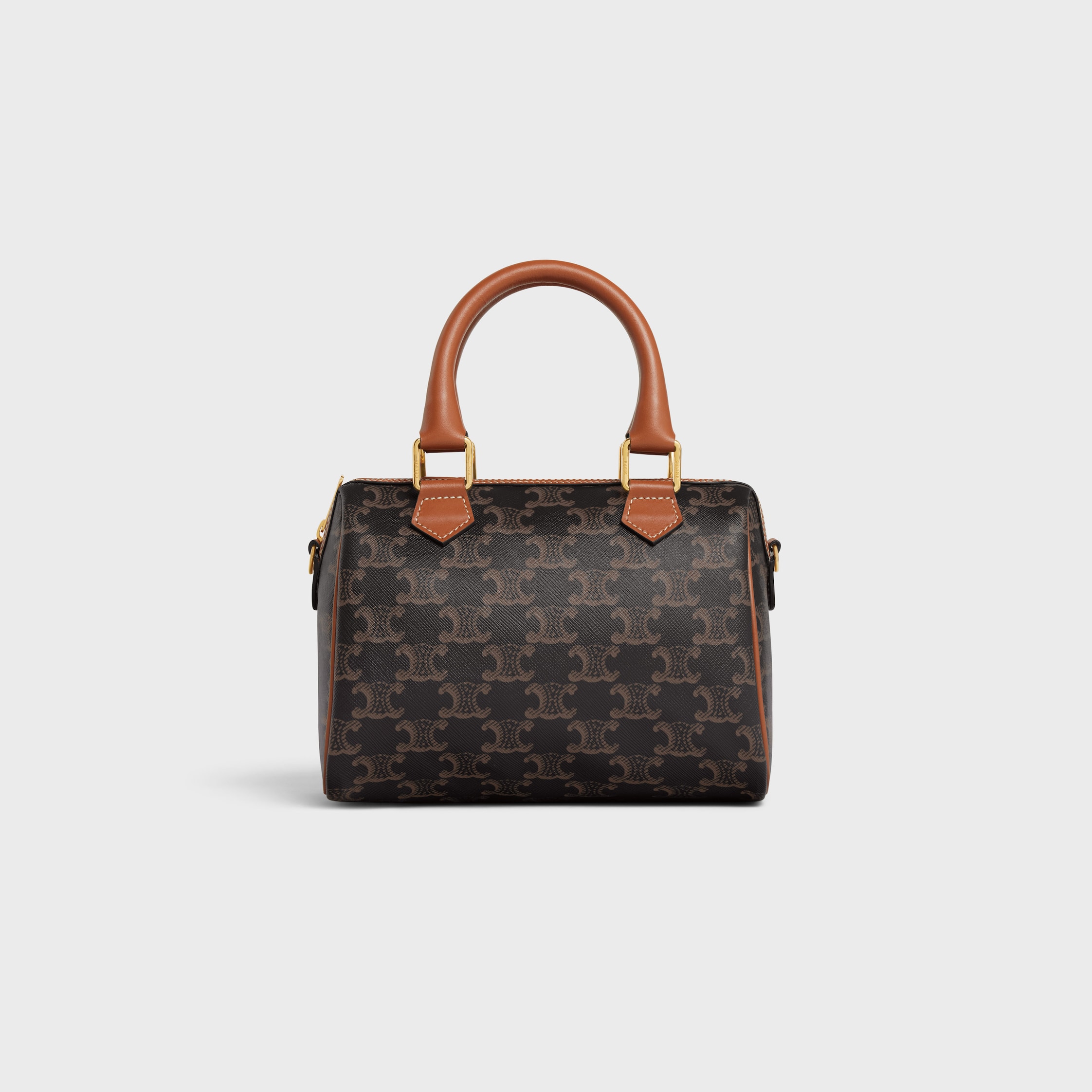 SMALL BOSTON IN Triomphe Canvas and calfskin - TAN | CELINE