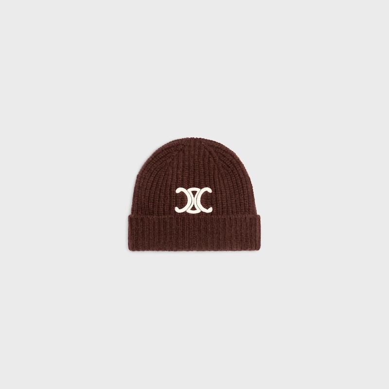 bonnet triomphe cachemire seamless - BROWN -  - 1 | CELINE