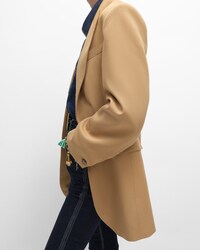 colonne jacket IN DIAGONAL WOOL - CARAMEL -  - 2 | CELINE
