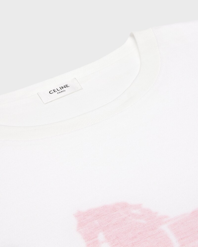 double-layers t-shirt IN FINE COTTON JERSEY - WHITE/BLACK/RED -  - 1 | CELINE