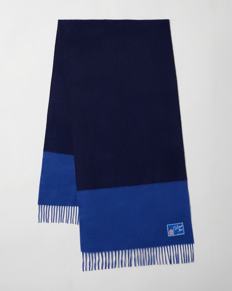 ÉCHARPE EN CACHEMIRE BICOLORE - BLEU MARINE/BLEU -  - 1 | CELINE