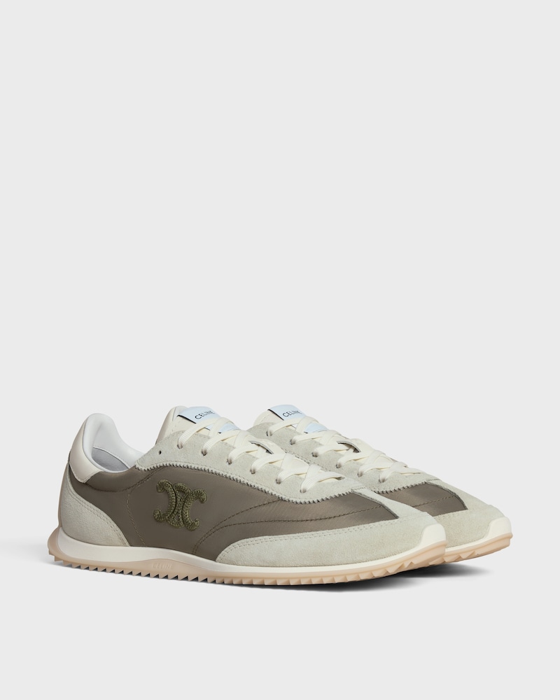 RACER SNEAKER IN NYLON, SUEDE CALFSKIN AND CALFSKIN - Khaki / Grey -  - 1 | CELINE