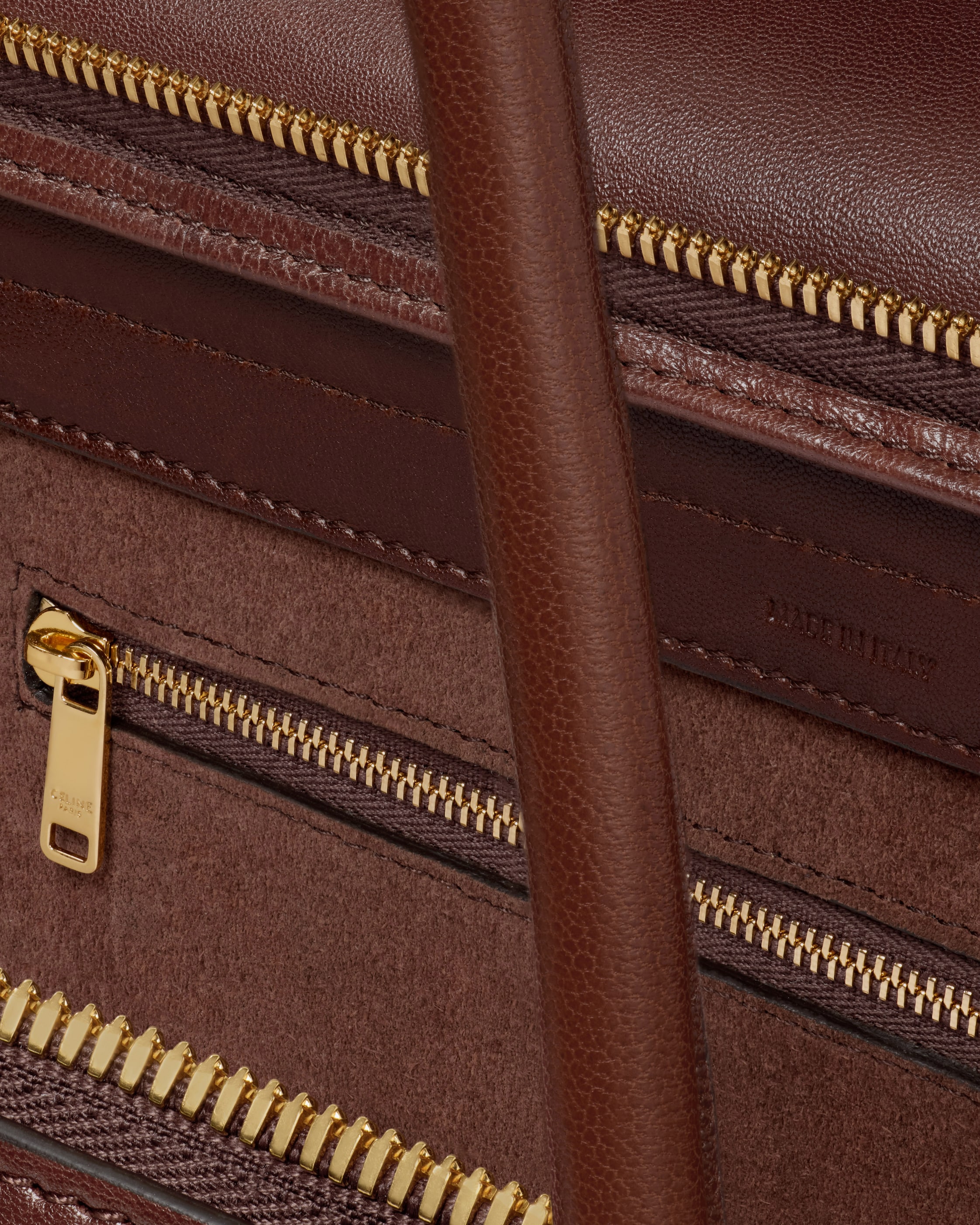 BIG LUGGAGE IN SUPPLE SHINY LAMBSKIN - DEEP BROWN | CELINE