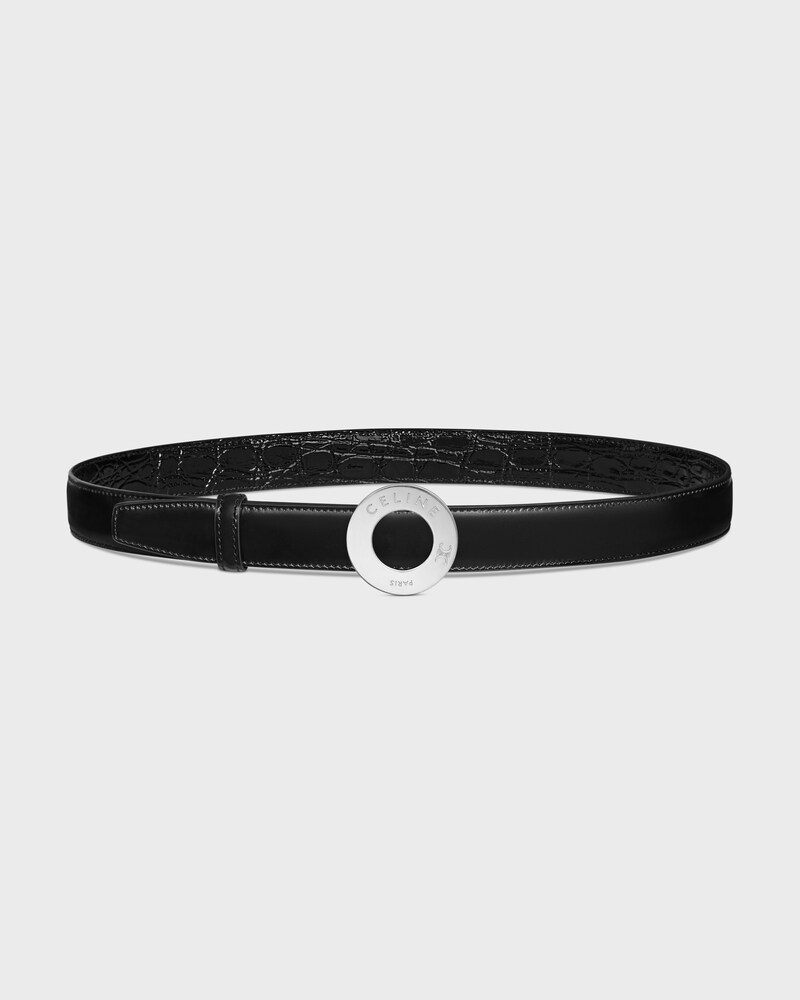 Reversible Strap 25 IN TAURILLON LEATHER AND CROCODILE EMBOSSED CALFSKIN -  -  - 1 | CELINE
