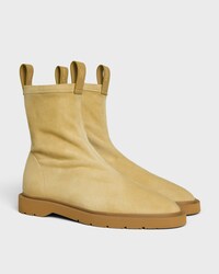 BOTA FLOW ZIPPED em LAMBSKIN STRETCH SUEDE - STONE BEIGE - - 2 | CELINE