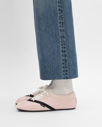 THE FLAT SNEAKER IN GROS GRAIN, VELVET, SUEDE GOATSKIN AND LAMBSKIN - PINK / BLACK -  - 2 | CELINE