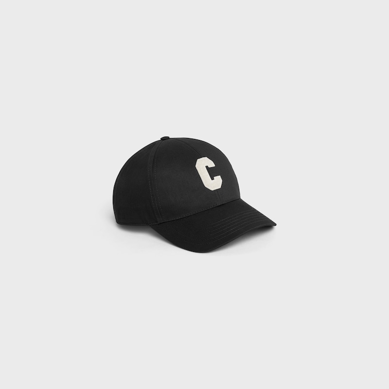 Initial baseball cap in cotton - BLACK -  - 1 | CELINE