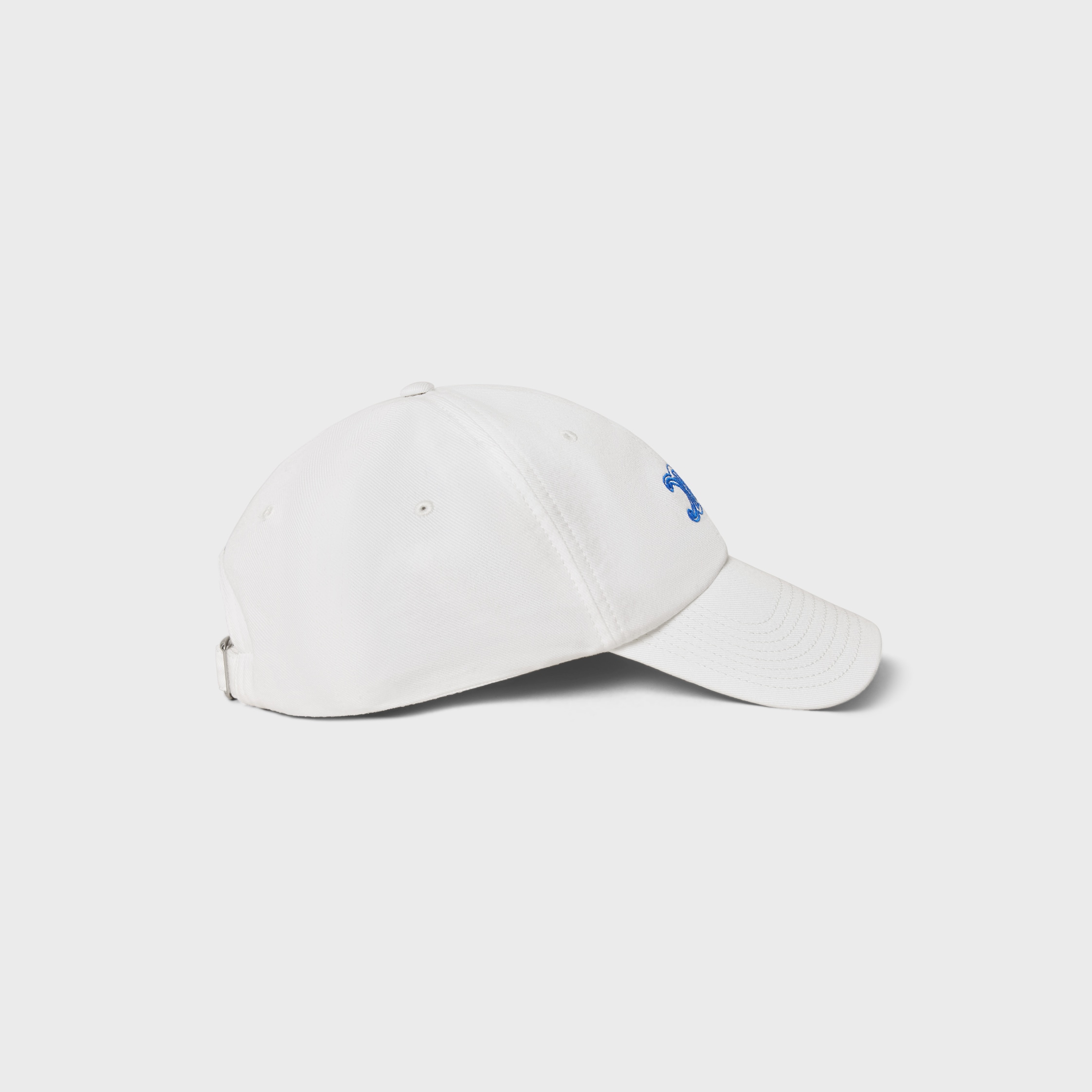 TRIOMPHE RICHELIEU CAP IN LIGHT COTTON TWILL - WHITE | CELINE