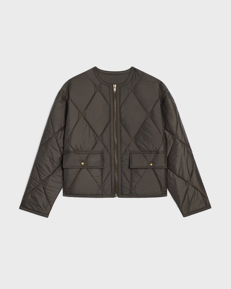 quilted jacket IN light nylon - DARK KAKI -  - 1 | CELINE