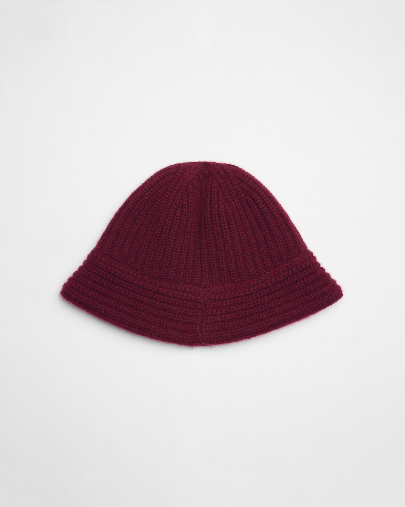 RIBBED CASHMERE BUCKET - BURGUNDY -  - 1 | CELINE