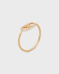 Maillon Triomphe Ring in Yellow Gold and Diamonds - Yellow Gold & White -  - 2 | CELINE