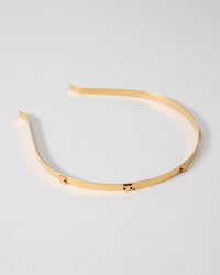 TRIOMPHE STUDS THIN HEADBAND IN BRASS WITH GOLD FINISH - GOLD - HAIR ACCESSORIES - 2 | CELINE