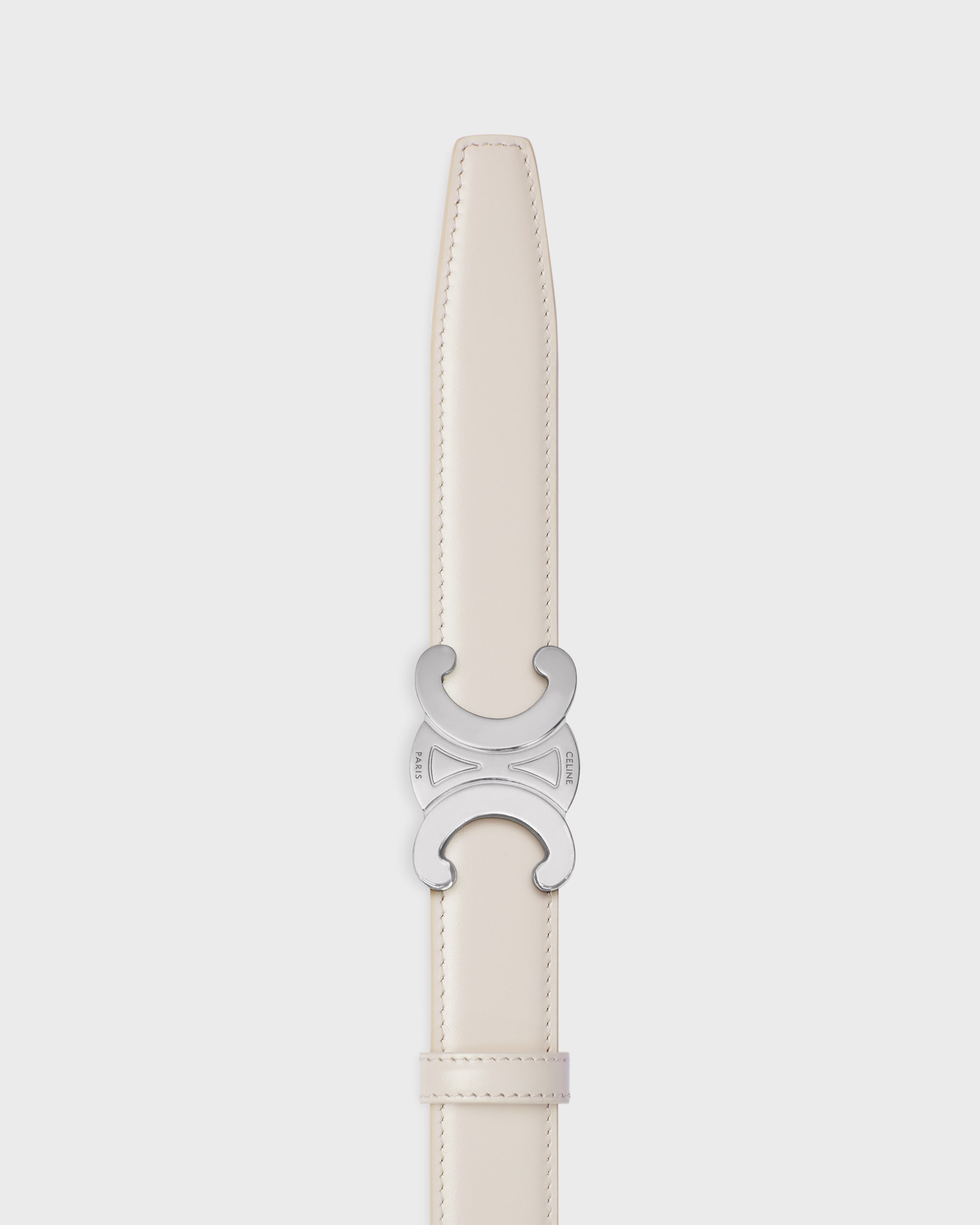 TRIOMPHE BUCKLE & REVERSIBLE STRAP 25MM - RICE / CREAM | CELINE