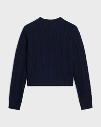 JERSEY CON CUELLO REDONDO DE CACHEMIRA CON CADENAS - AZUL MARINO -  - 2 | CELINE