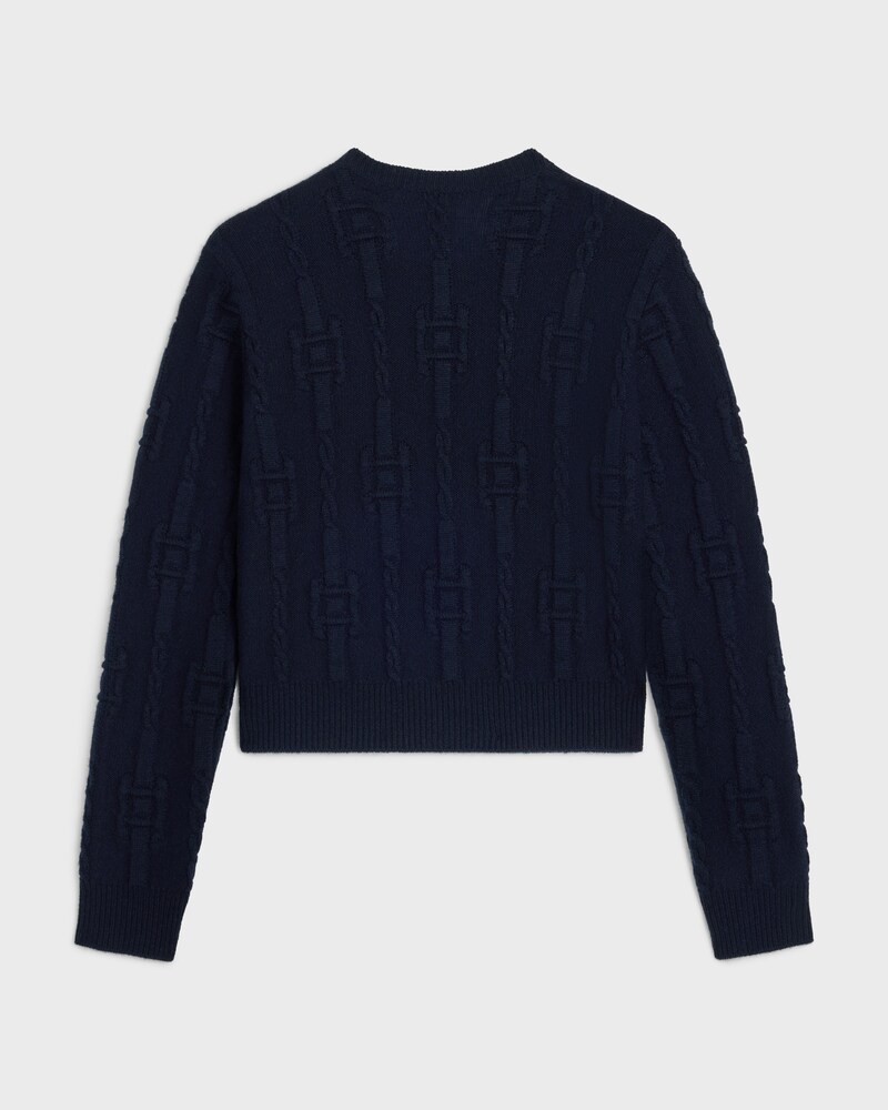 suéter com gola redonda em caxemira CHAINS - AZUL-MARINHO - - 1 | CELINE