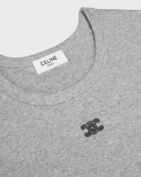 t-shirt triomphe jersey coton côtelé - GREY MELANGE/BLACK -  - 2 | CELINE