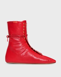 BALLET HIGH - LACE-UP BOOT IN LAMBSKIN - BRIGHT RED -  - 1 | CELINE