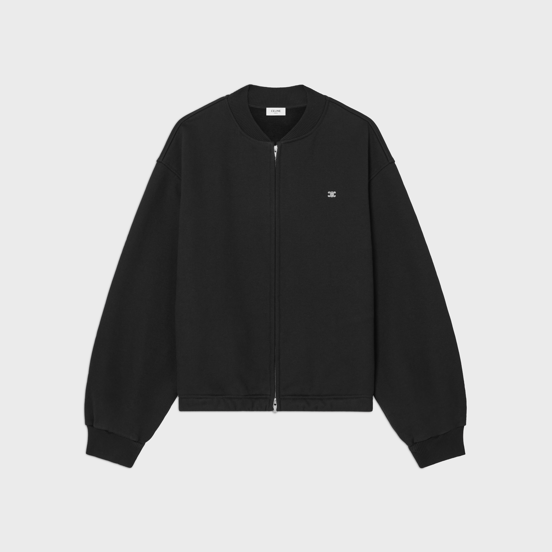 teddy jacket IN cotton fleece - BLACK | CELINE