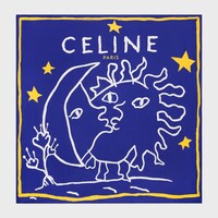 square IN silk twill - BLUE/WHITE/YELLOW -  - 1 | CELINE