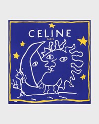 square IN silk twill - BLUE/WHITE/YELLOW -  - 1 | CELINE