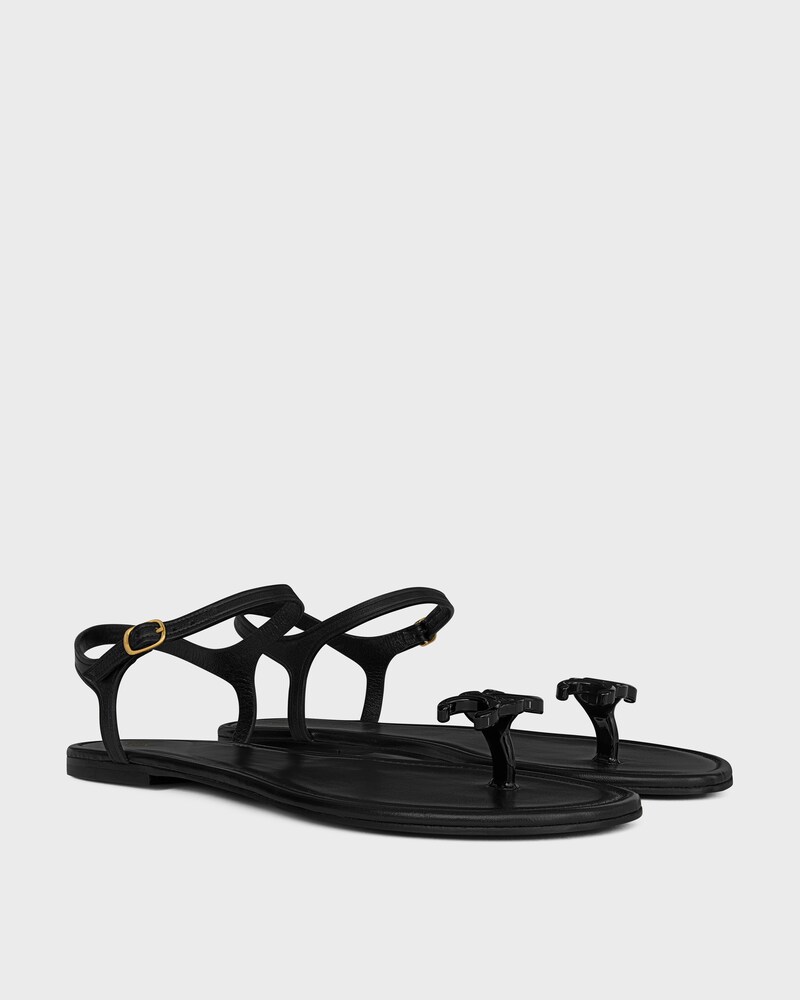BAY - SANDALE ENTRE-DOIGTS TRIOMPHE EN CUIR DE VEAU SOUPLE - Noir -  - 1 | CELINE