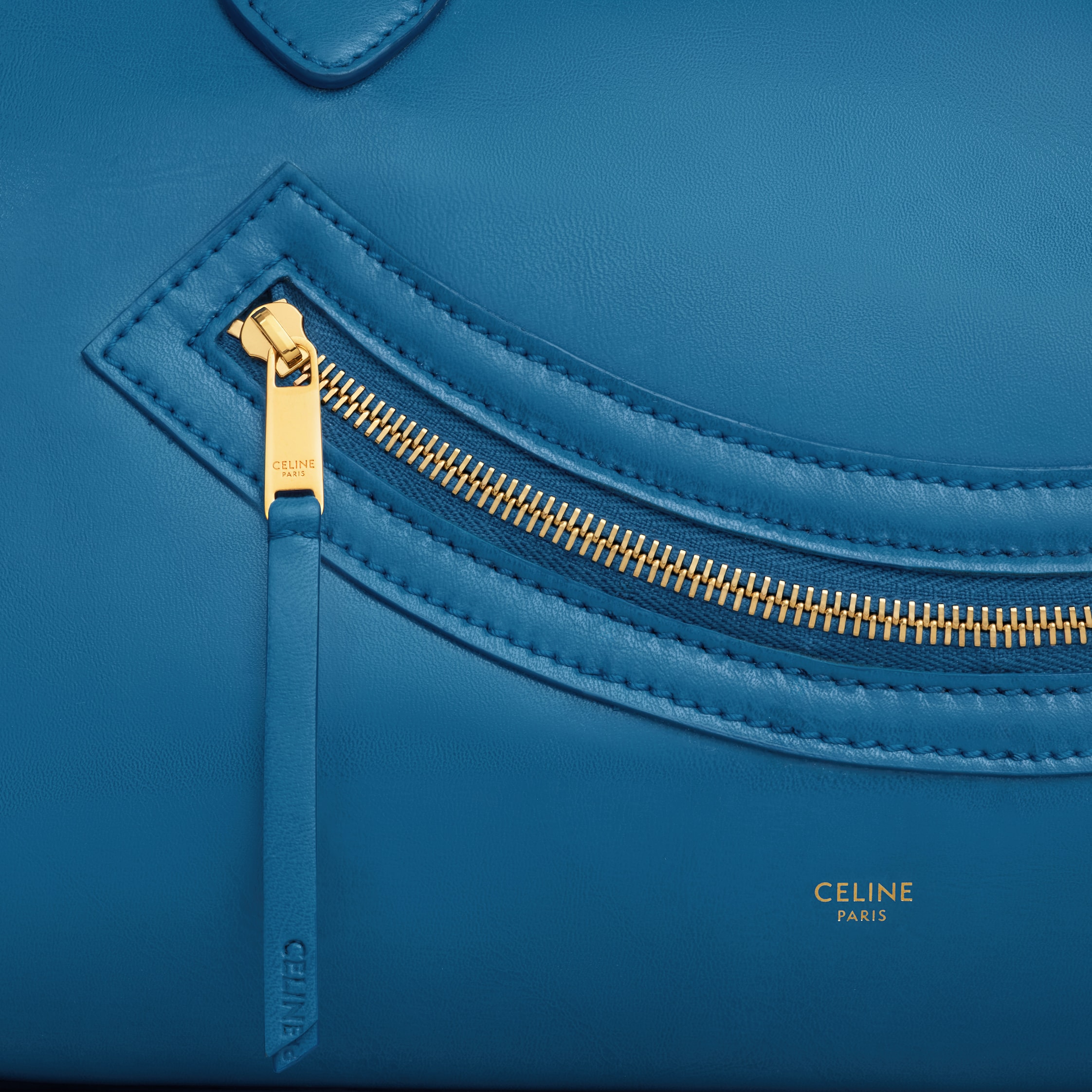 BIG SMILE LUGGAGE IN GLOSSY CALFSKIN - ULTRA BLUE | CELINE
