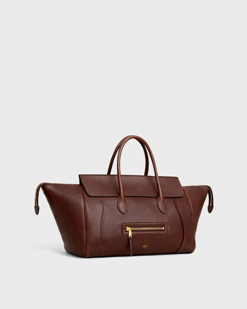LUGGAGE IN SUPPLE SHINY LAMBSKIN - DEEP BROWN - LUGGAGE - 1 | CELINE
