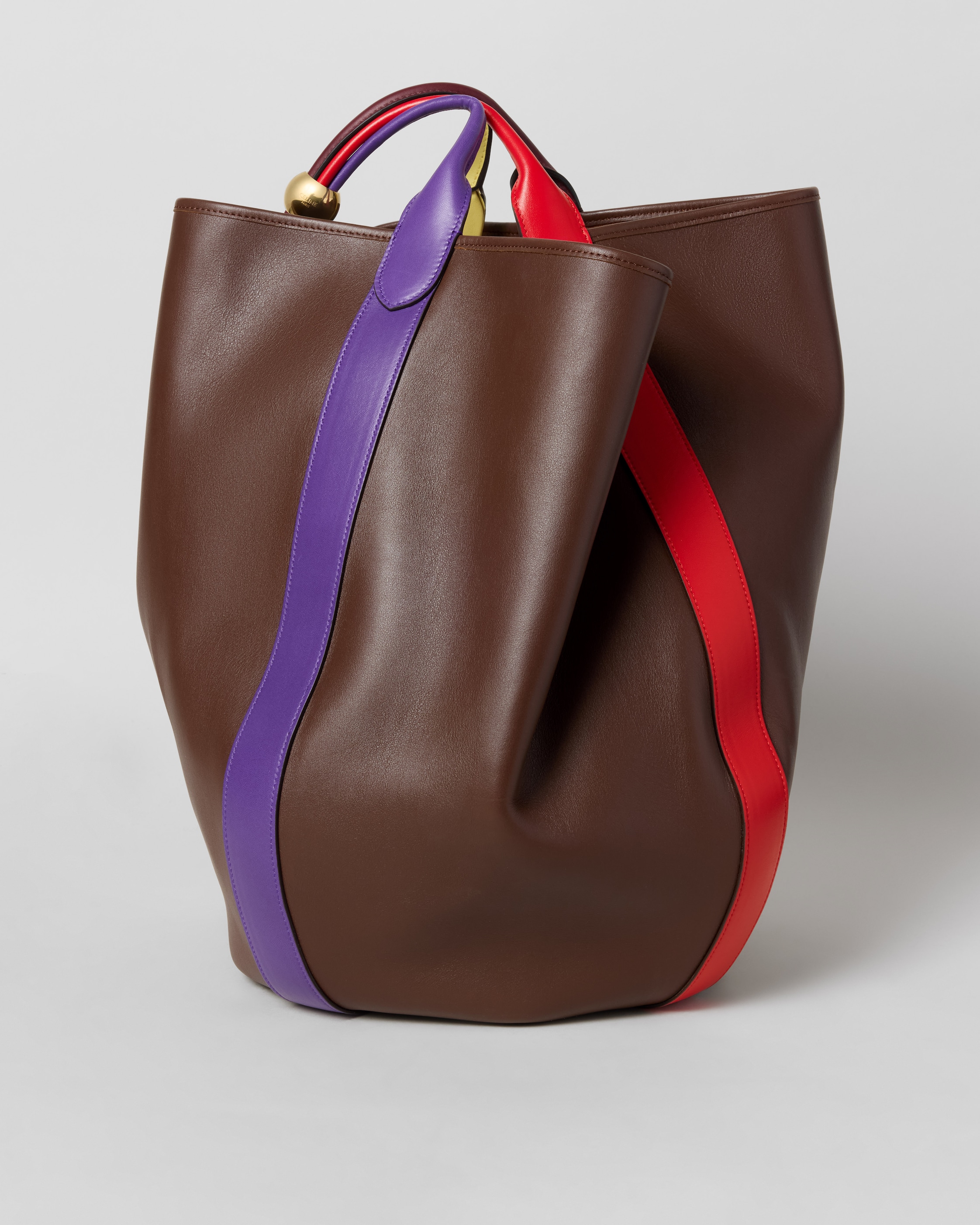 DROP BUCKET IN SMOOTH CALFSKIN - CHOCOLATE / MULTICOLOR | CELINE