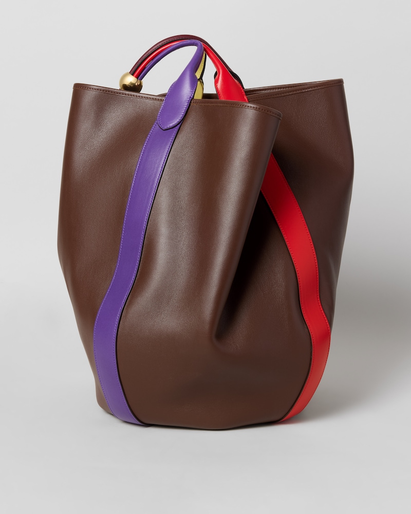 DROP BUCKET IN SMOOTH CALFSKIN - CHOCOLATE / MULTICOLOR - BUCKET - 1 | CELINE