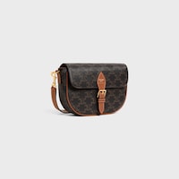FOLCO SHOULDER BAG IN Triomphe Canvas and Calfskin - TAN - CROSS-BODY BAGS - 2 | CELINE