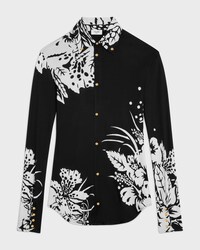 chemise SILK JERSEY - NOIR/CRAIE -  - 1 | CELINE