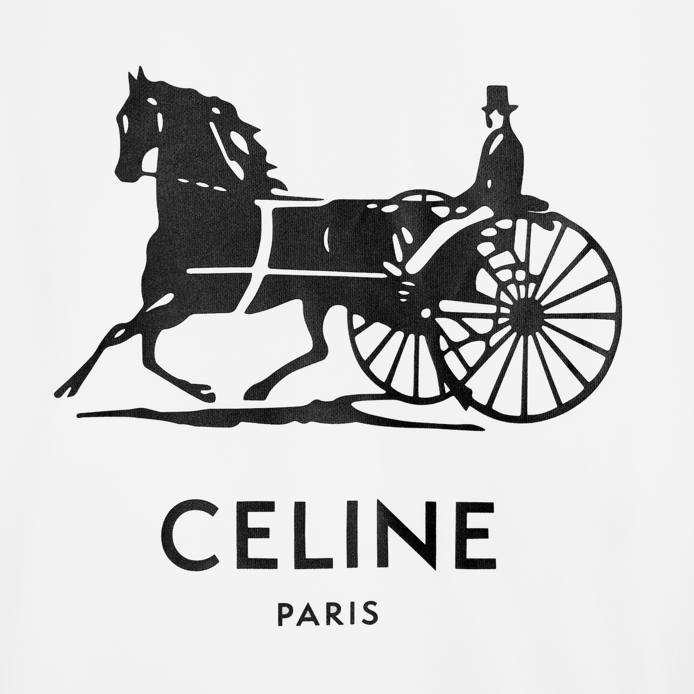 hoodie IN cotton fleece - OPTIC WHITE/BLACK | CELINE