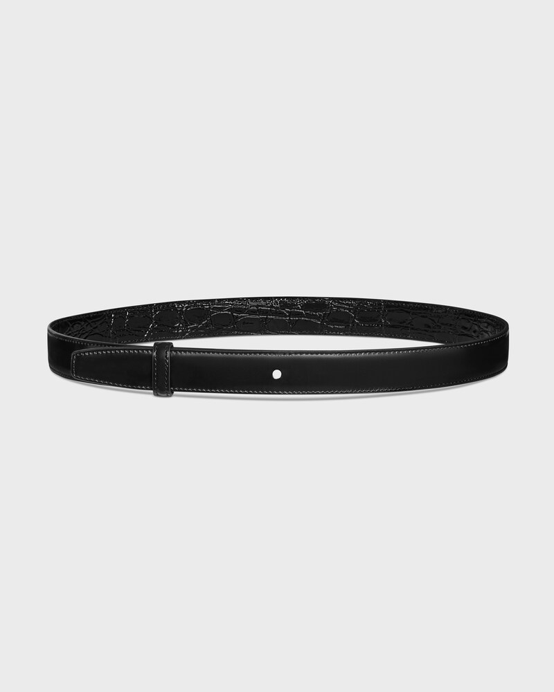 Reversible Strap 25 IN TAURILLON LEATHER AND CROCODILE EMBOSSED CALFSKIN -  -  - 1 | CELINE