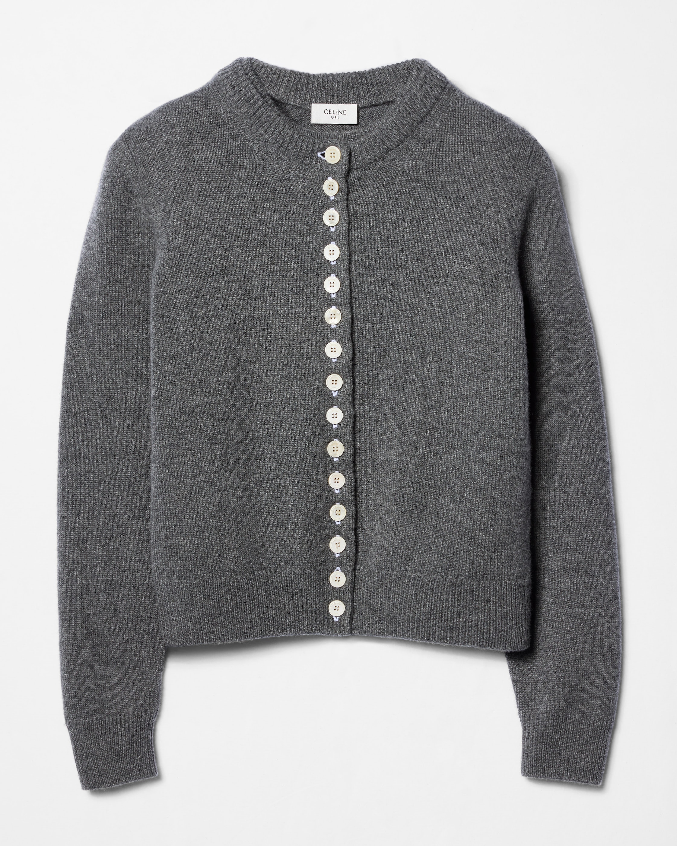 twinset cardigan IN heritage cashmere - GREY | CELINE