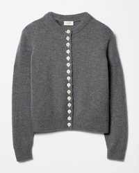 twinset cardigan IN heritage cashmere - GREY -  - 2 | CELINE