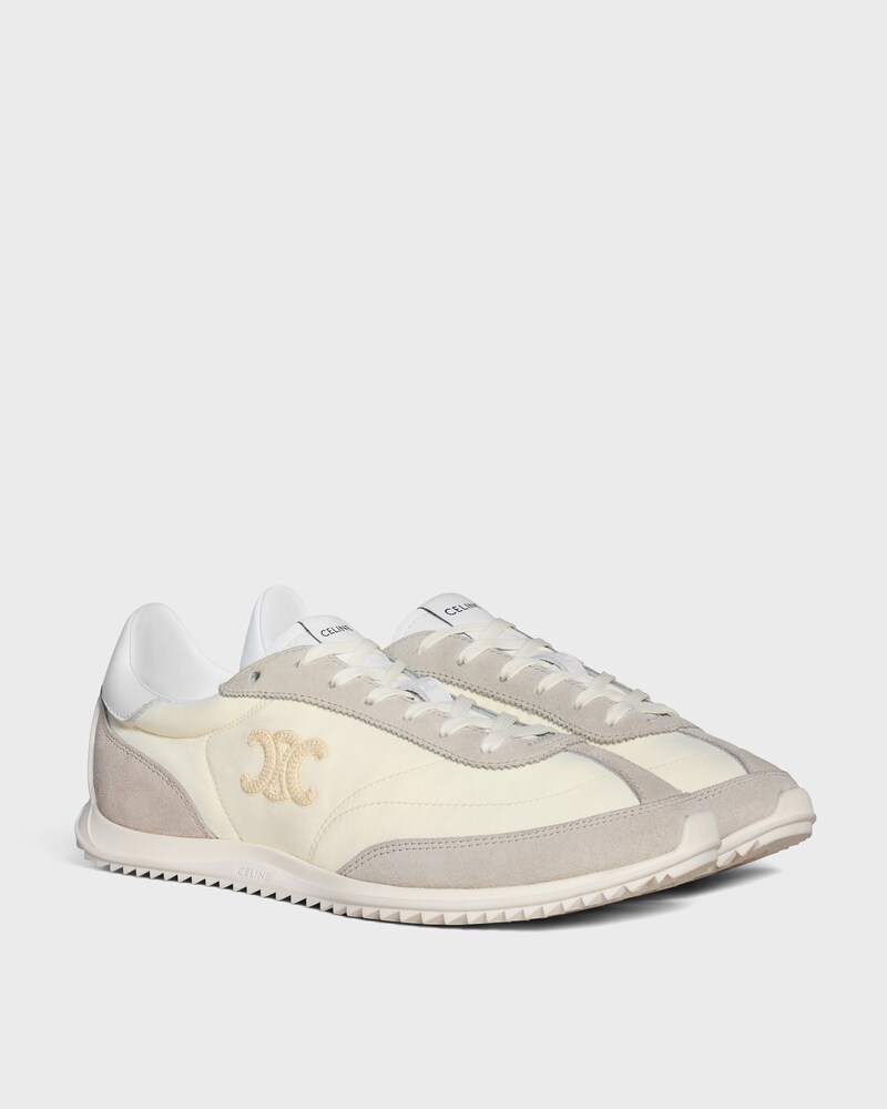 SNEAKER RACER EN NYLON, CUIR DE VEAU VELOURS ET CUIR DE VEAU - Vanille -  - 1 | CELINE