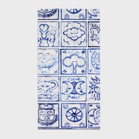pareo sarong IN astral patchwork cotton - WHITE/BLUE -  - 1 | CELINE