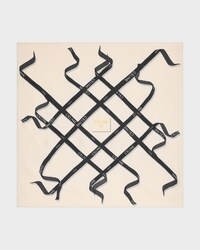 square IN silk twill - IVORY/BLACK/YELLOW -  - 1 | CELINE