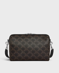 MINI BOSTON IN TRIOMPHE CANVAS AND CALFSKIN - BLACK - TRAVEL BAGS - 1 | CELINE