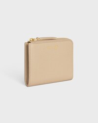 FLAT ZIPPED WALLET TRIOMPHE STAMP IN GRAINED SUPPLE CALFSKIN - DEEP IVORY / SANDCASTLE - WALLETS - 2 | CELINE
