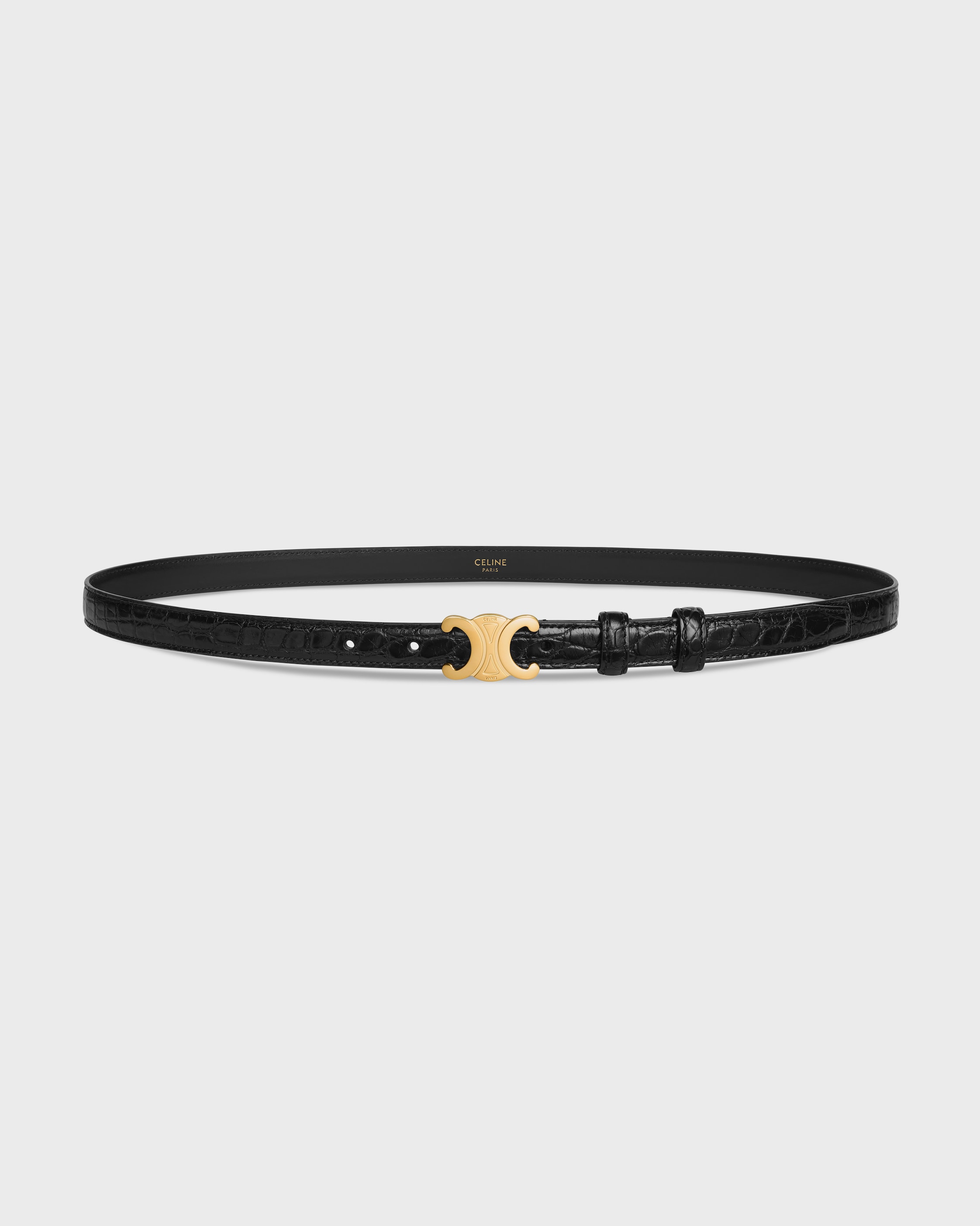 Triomphe Belt 18MM IN ALLIGATOR - BLACK | CELINE